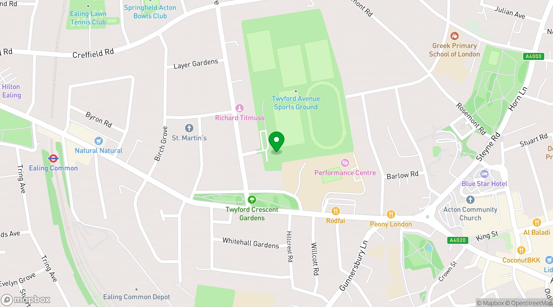 Map showing Sunset Cinema 