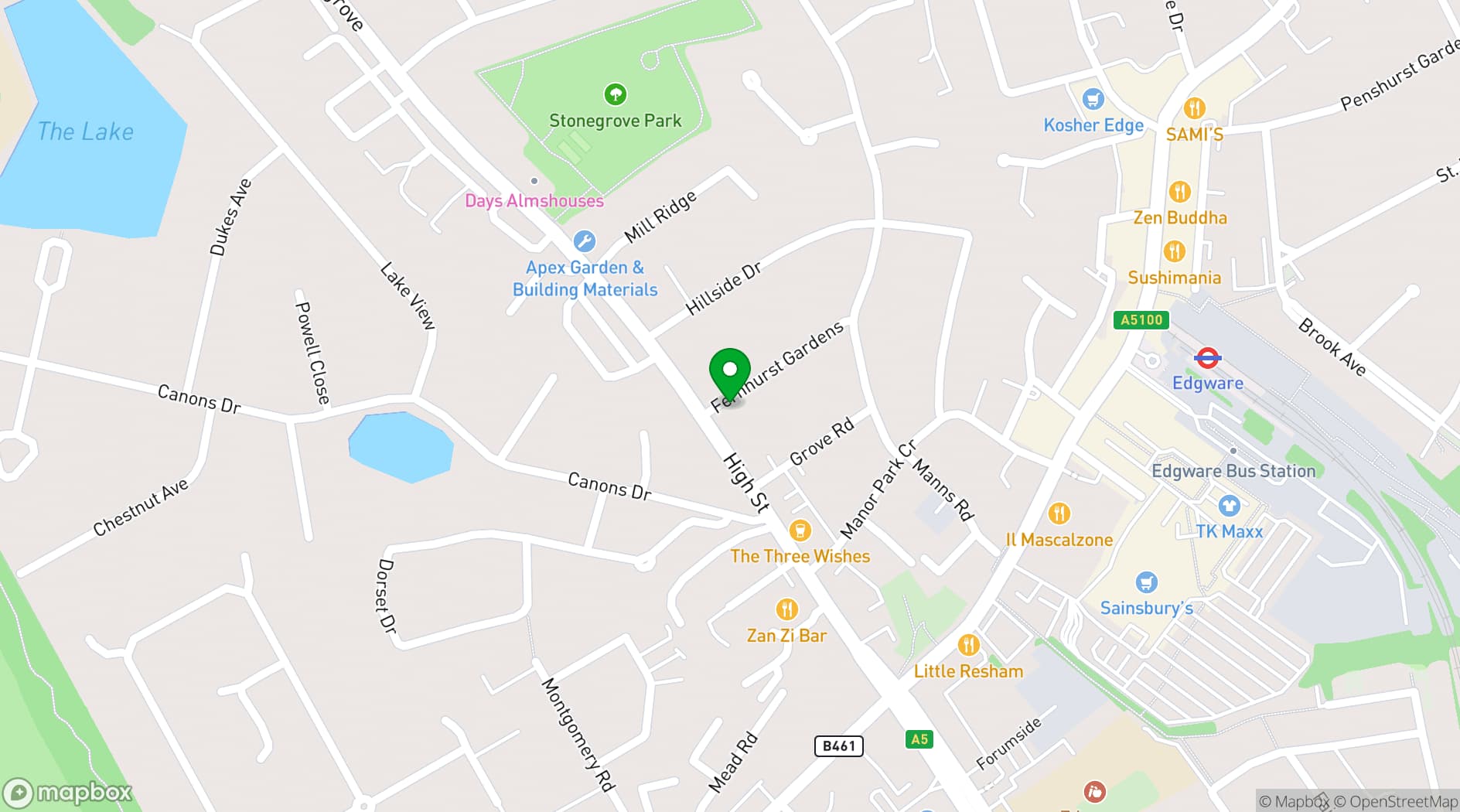 Map showing Yeshurun Synagogue
