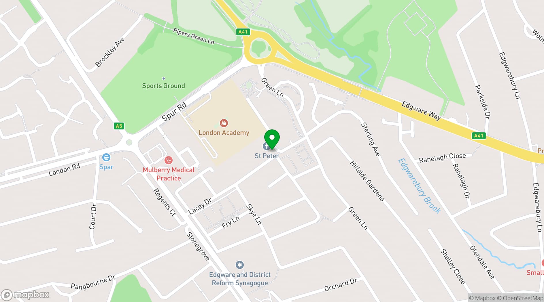 Map showing OneStonegrove Community Centre