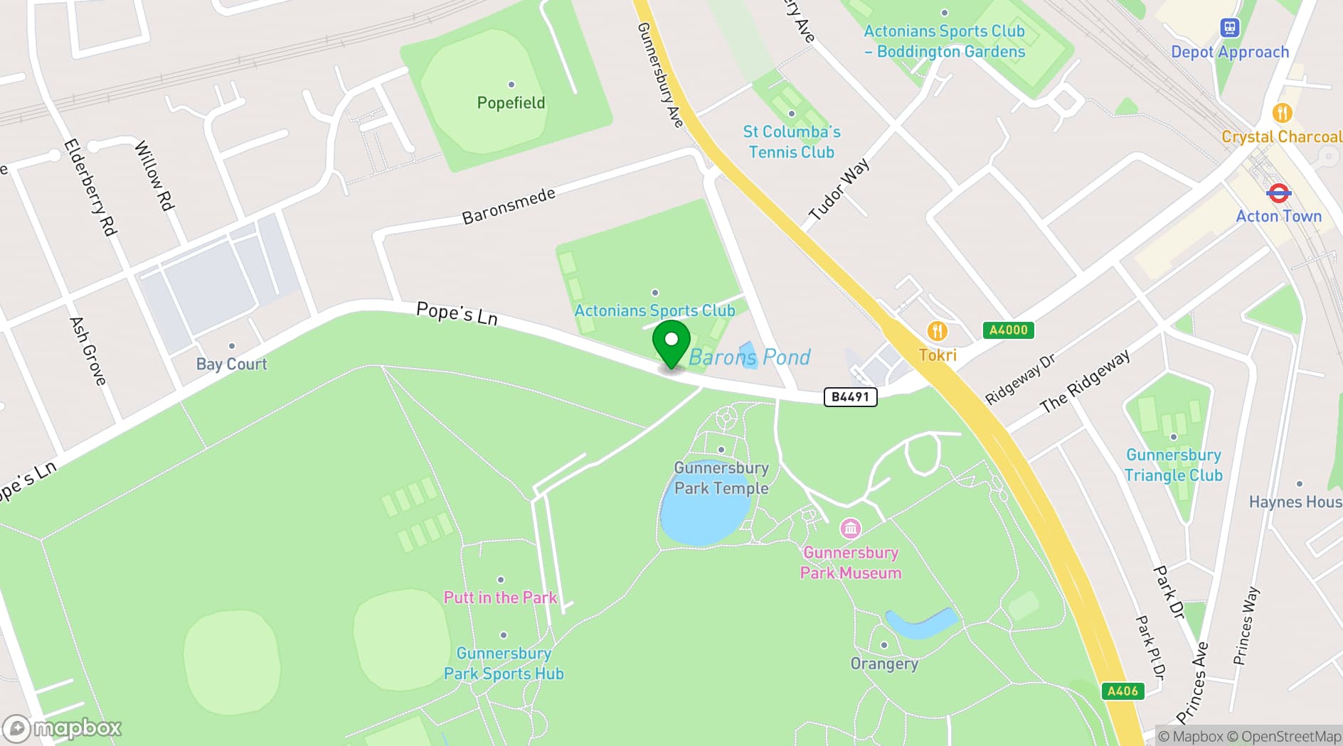 Map showing Gunnersbury Park