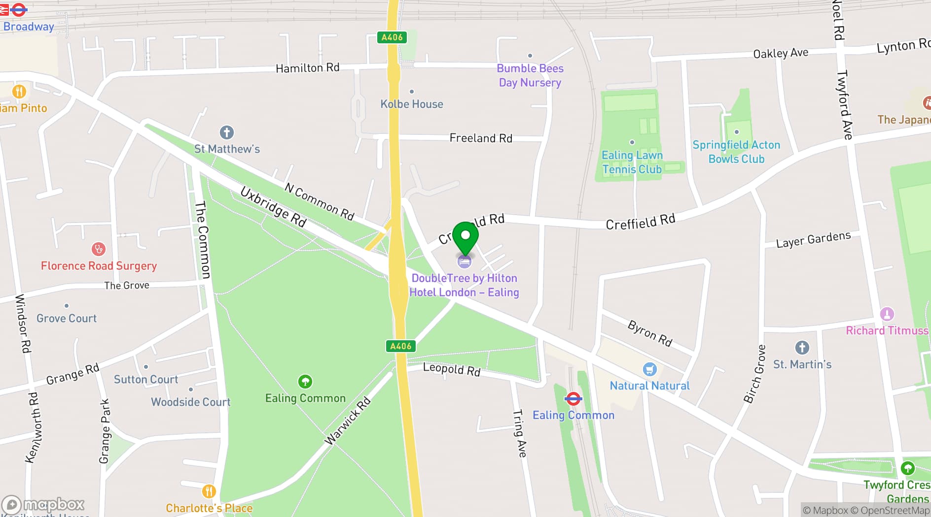 Map showing DoubleTree by Hilton London Ealing