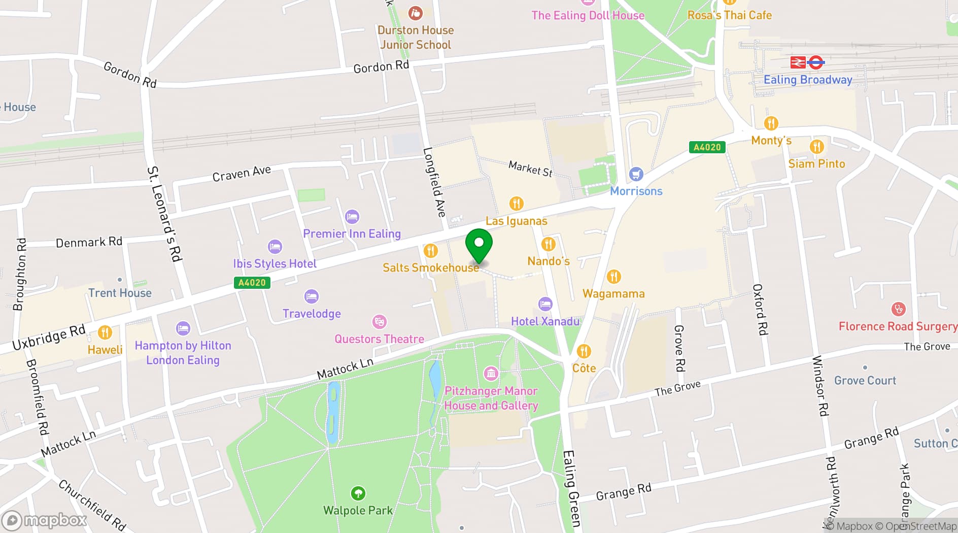 Map showing Kanada Ya Ealing