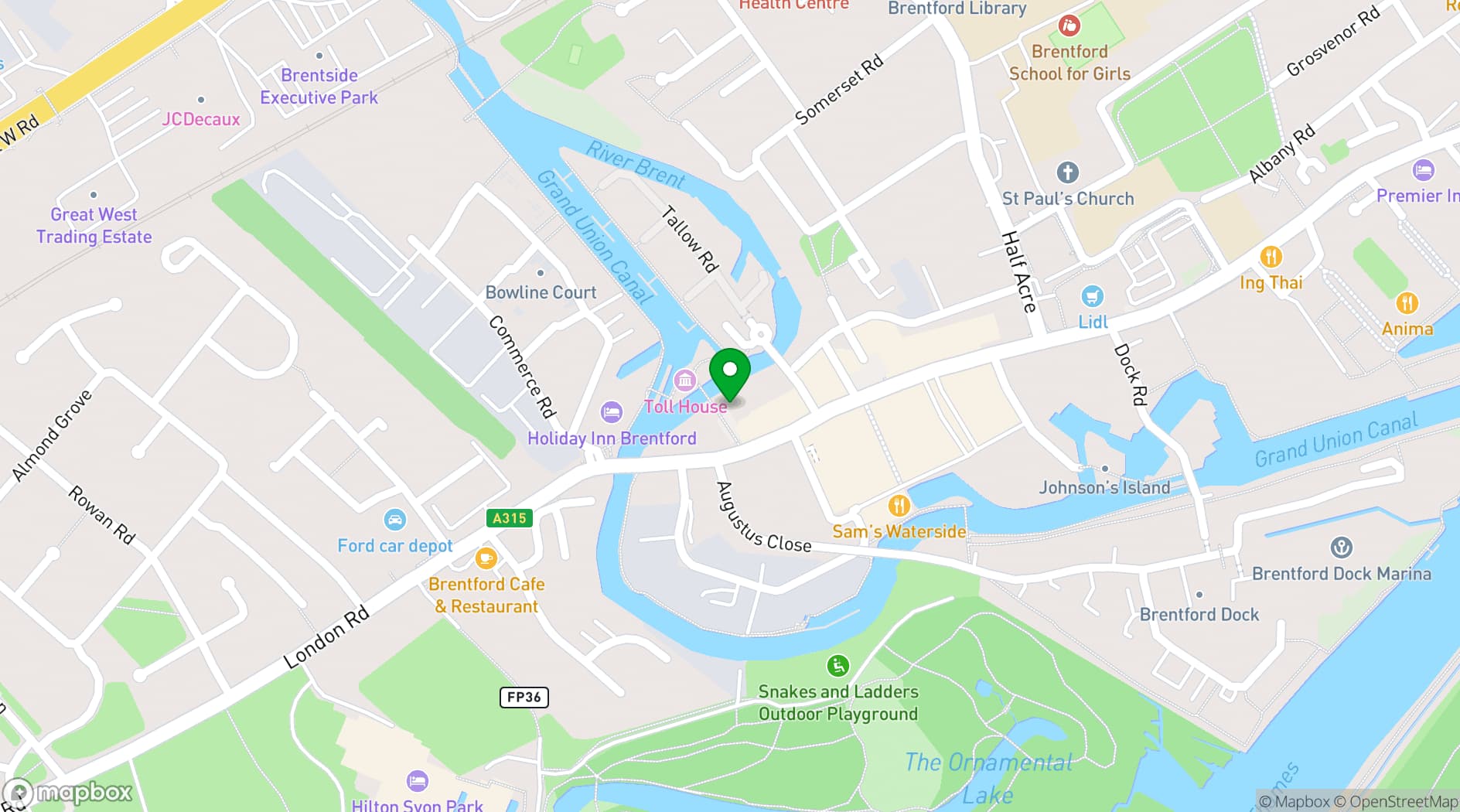 Map showing Aqua Vista Bistro Bar