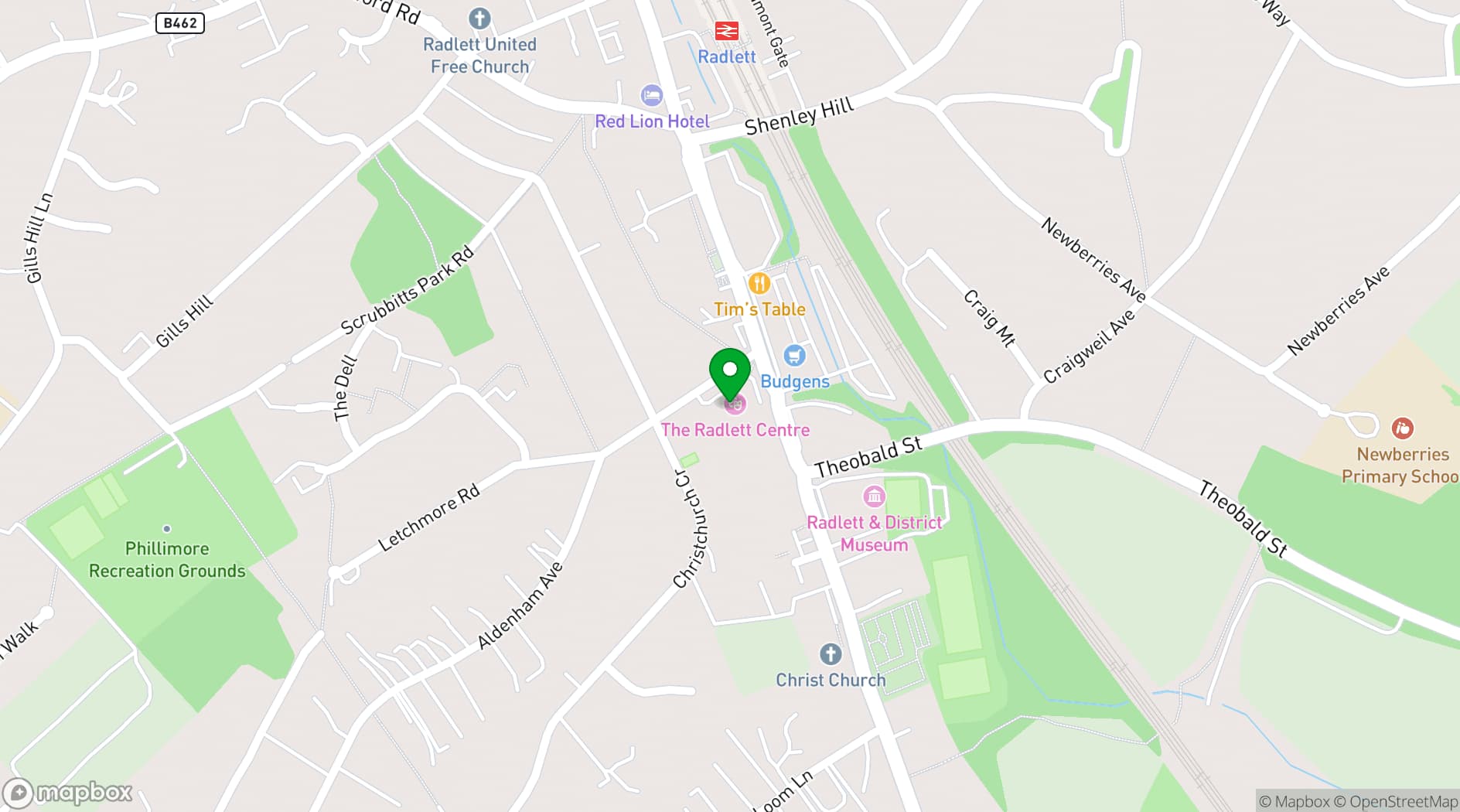 Map showing The Radlett Centre