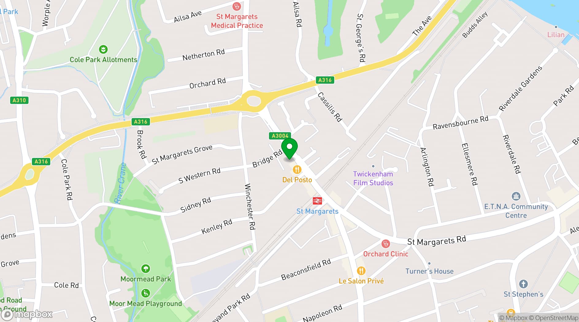 Map showing Cafe M.A.D