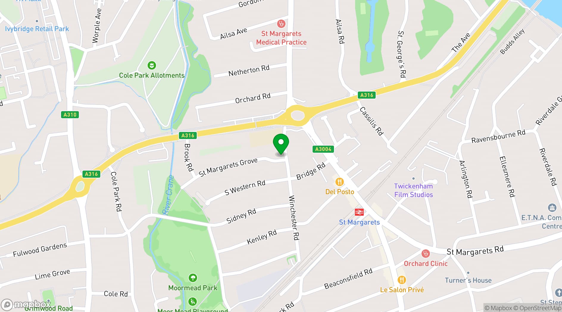 Map showing The Turks Head