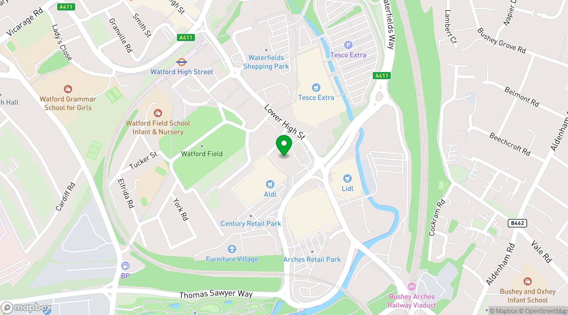 Map showing Pump House Theatre & Arts Centre