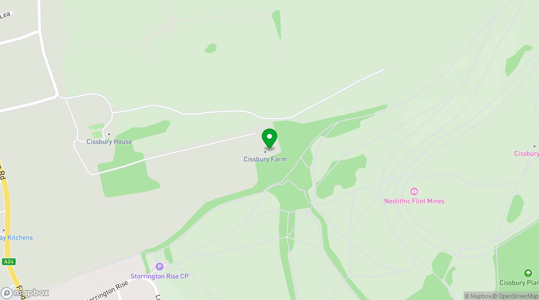 Map showing Cissbury Barns