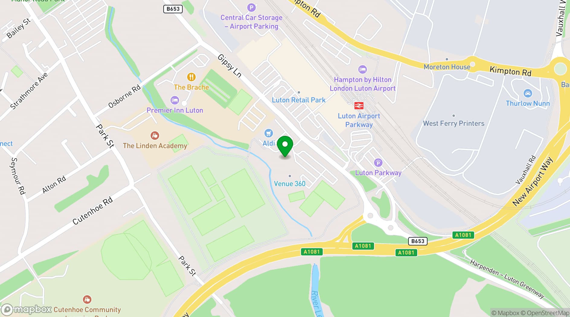 Map showing Venue 360