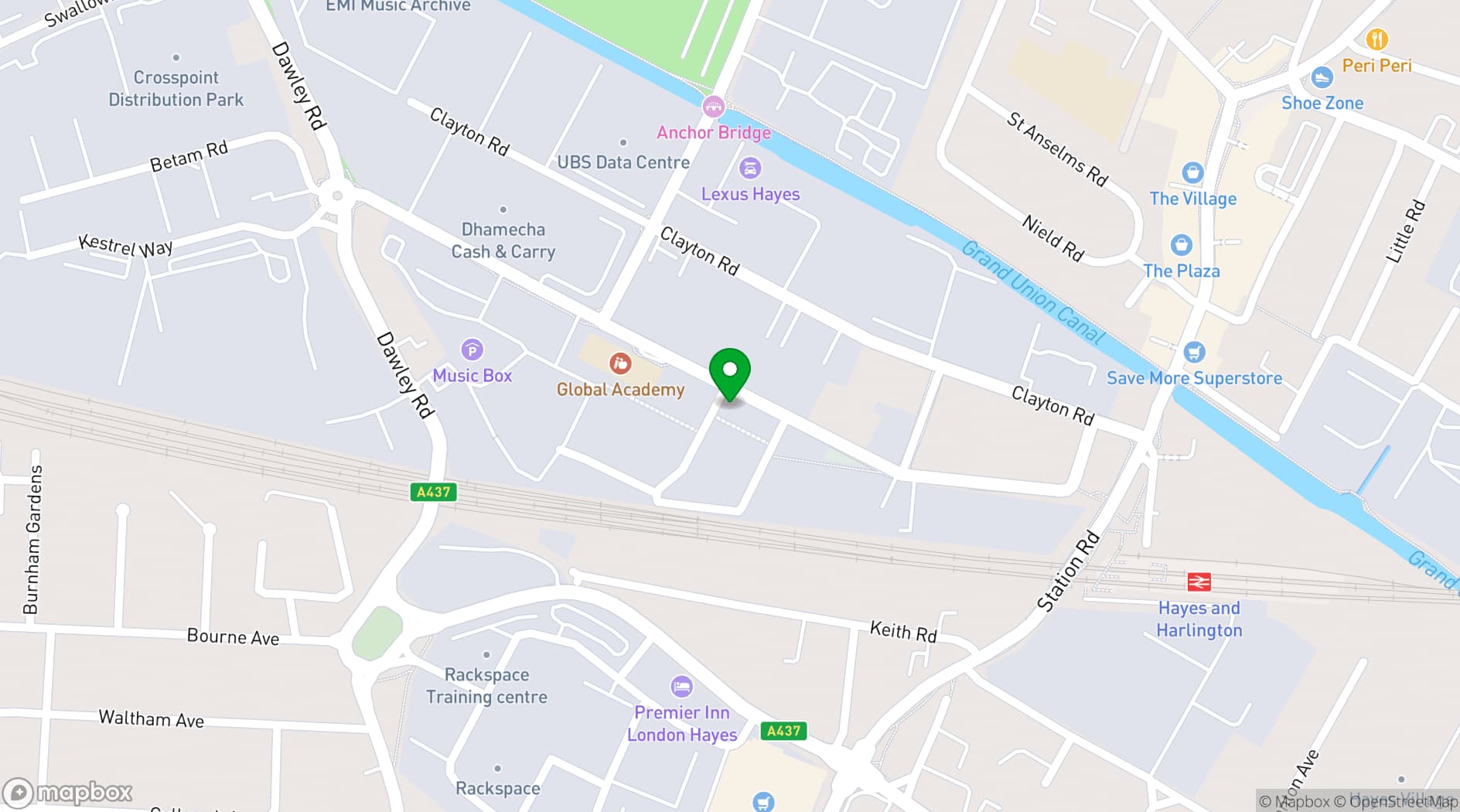 Map showing Central Research Laboratory