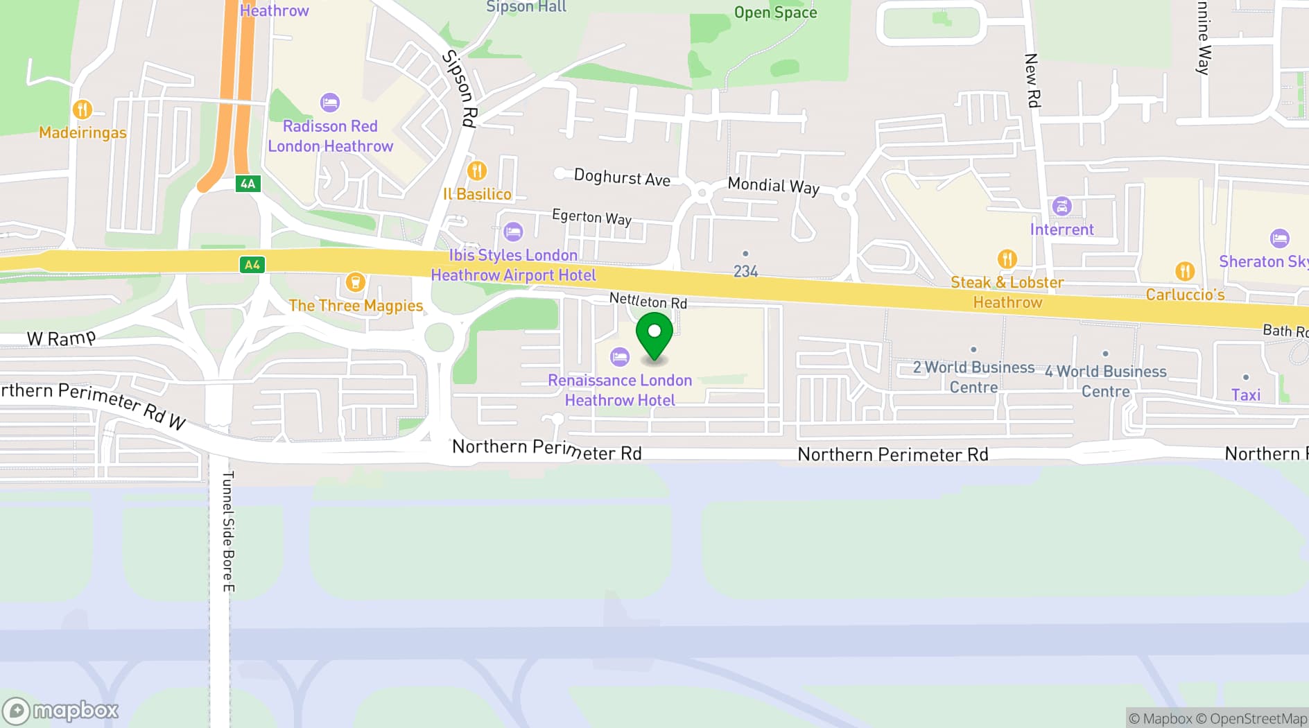 Map showing Renaissance London Heathrow Hotel