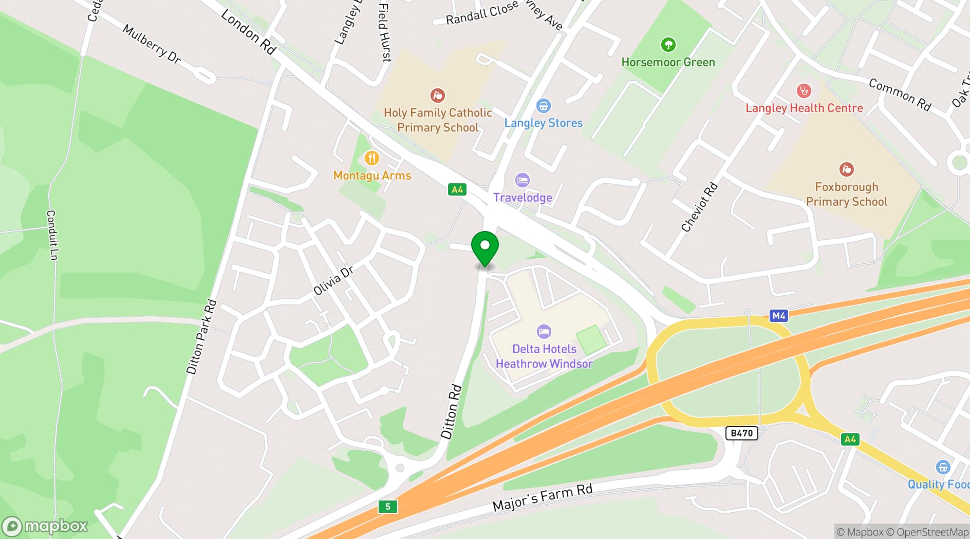 Map showing Delta Hotels Heathrow Windsor