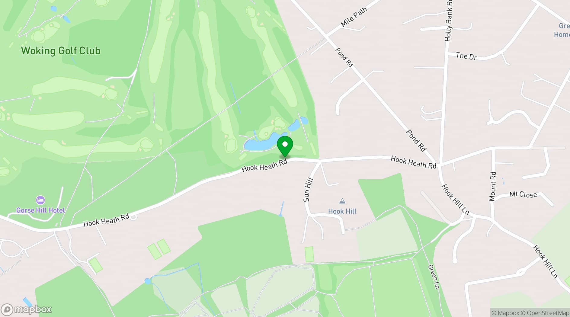 Map showing Gorse Hill Hotel
