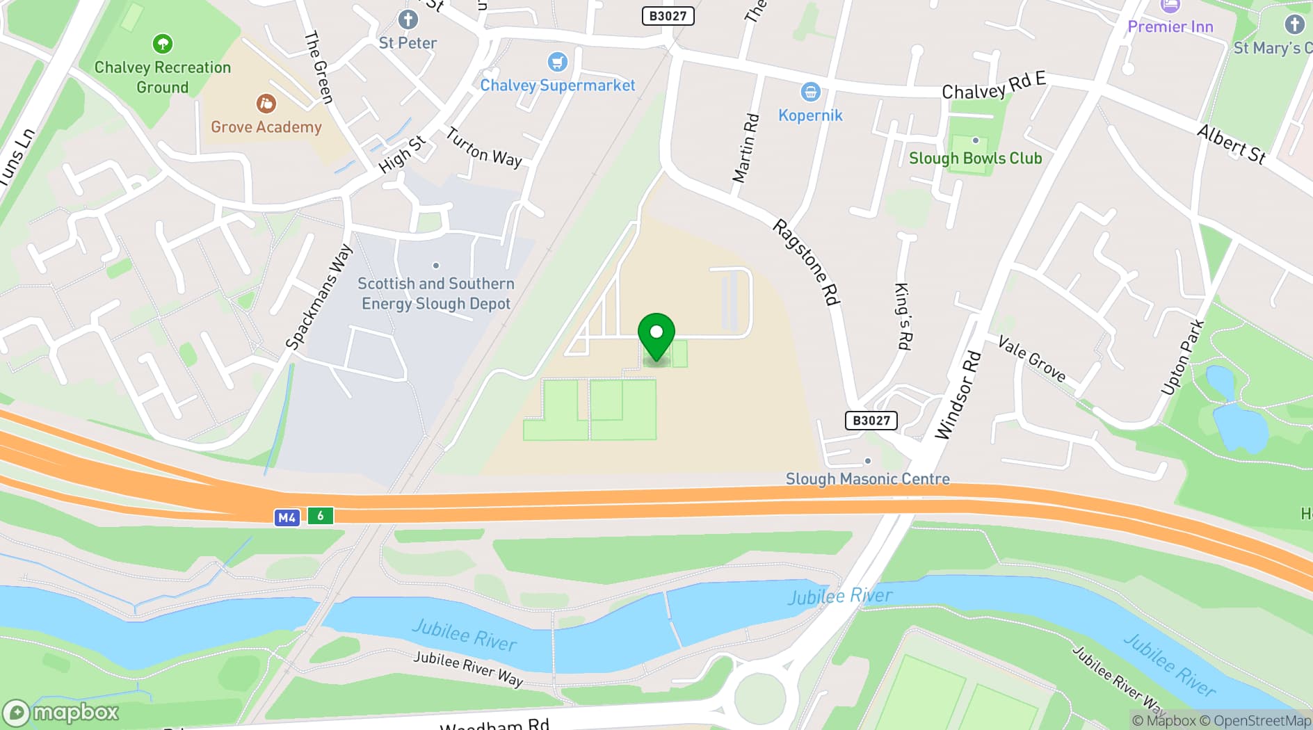 Map showing Powerleague Slough