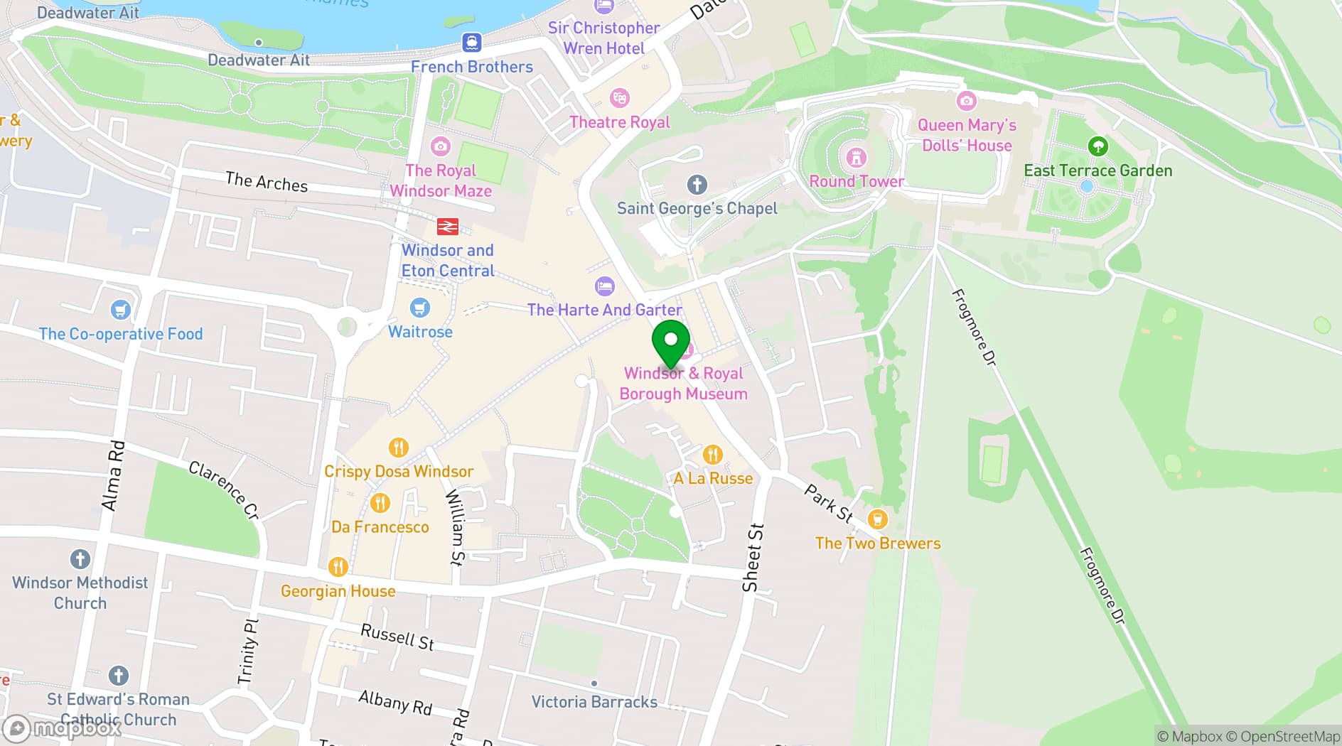 Map showing The Castle Hotel Windsor