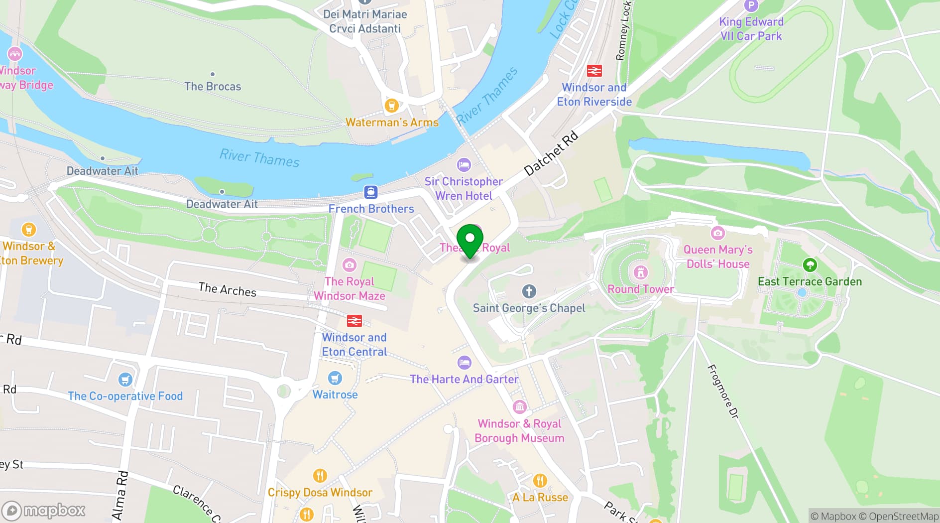 Map showing Sir Christopher Wren