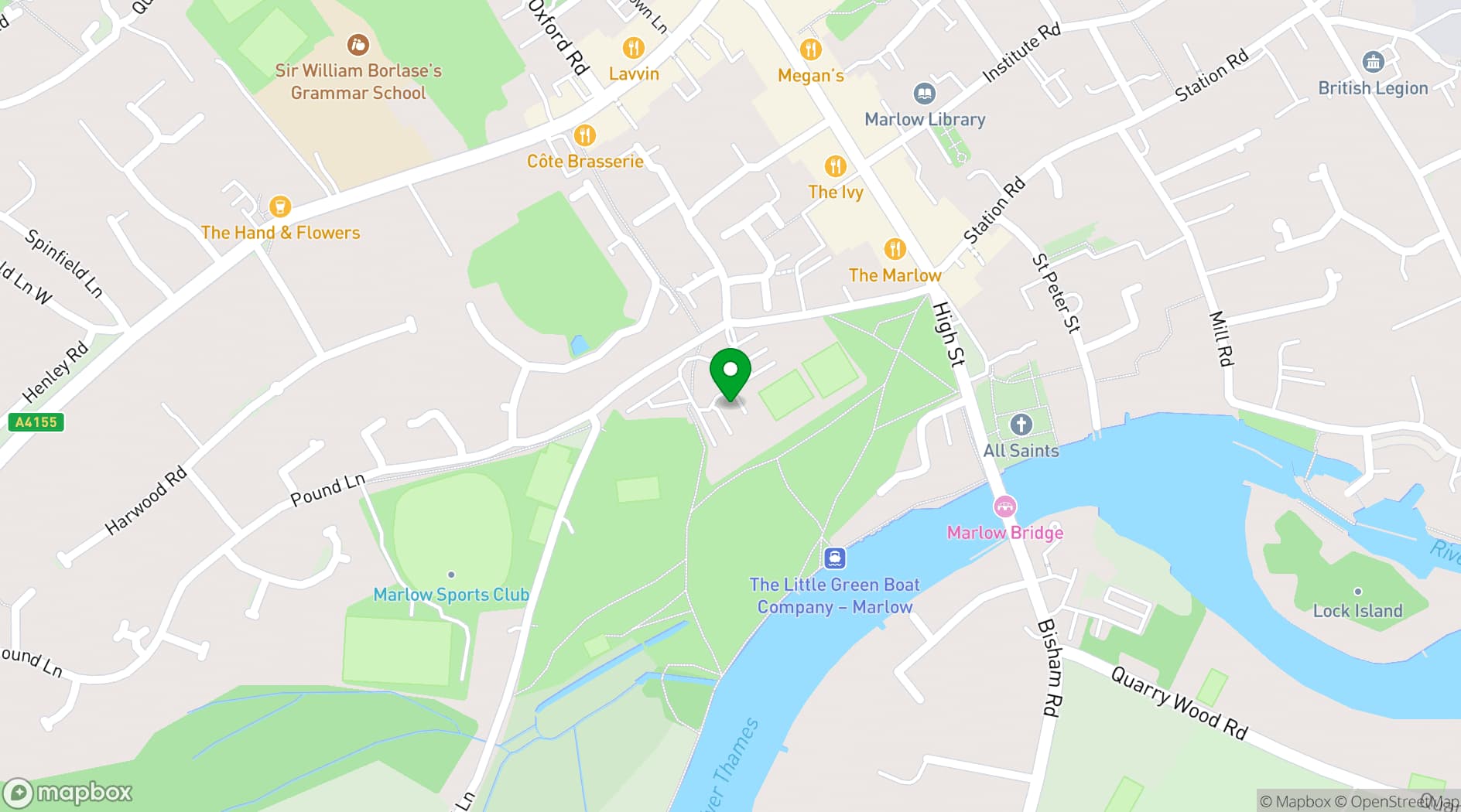 Map showing Marlow Museum