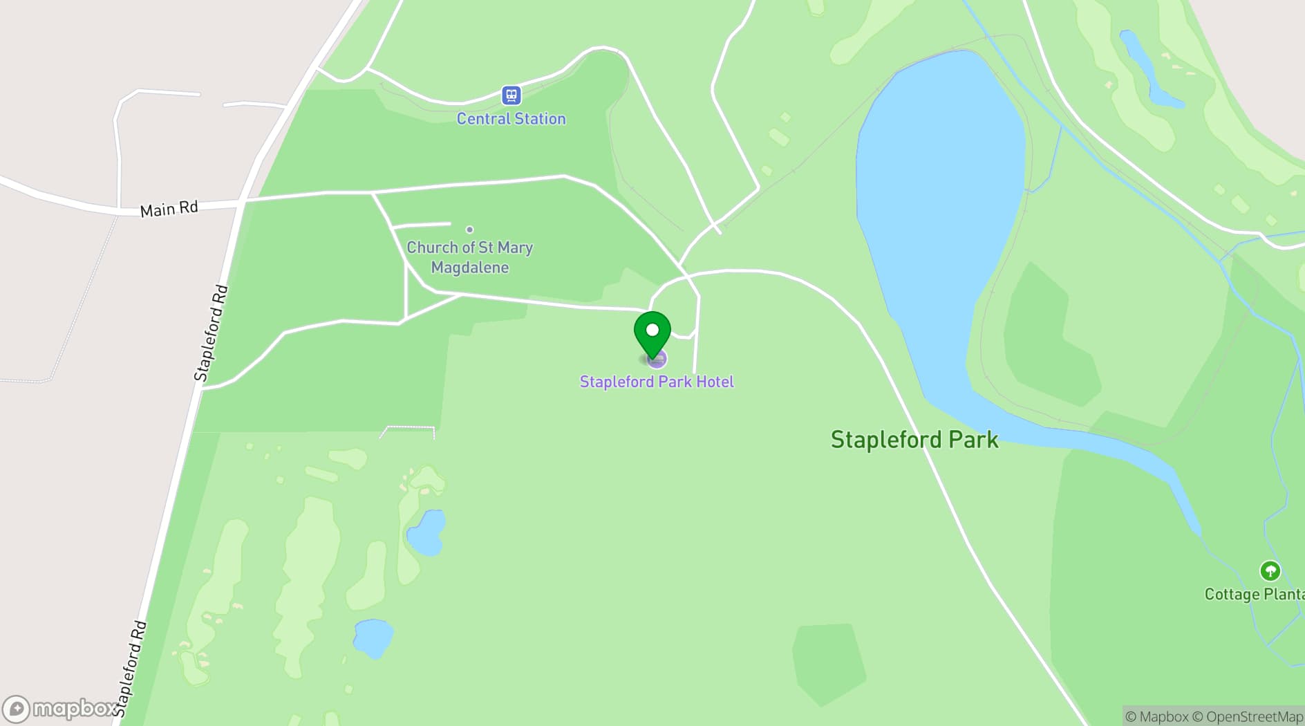 Map showing Stapleford Park Country House Hotel & Spa