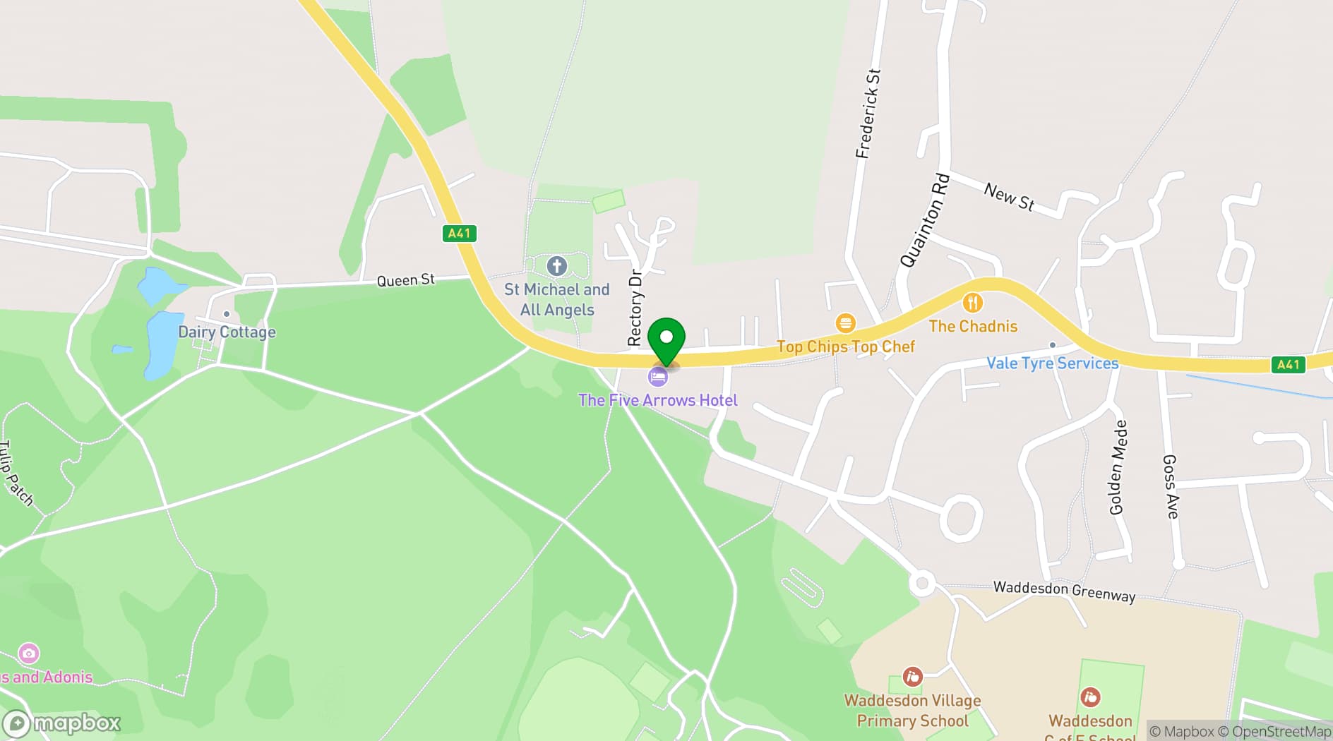 Map showing The Five Arrows Hotel