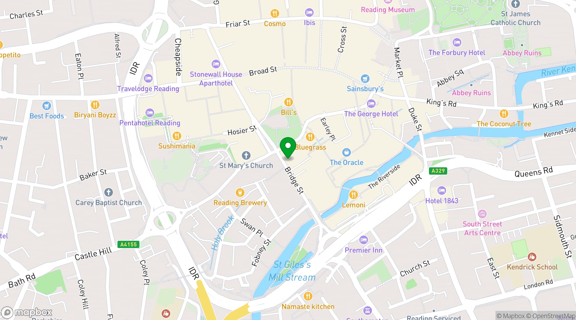Map showing Zerodegrees Reading