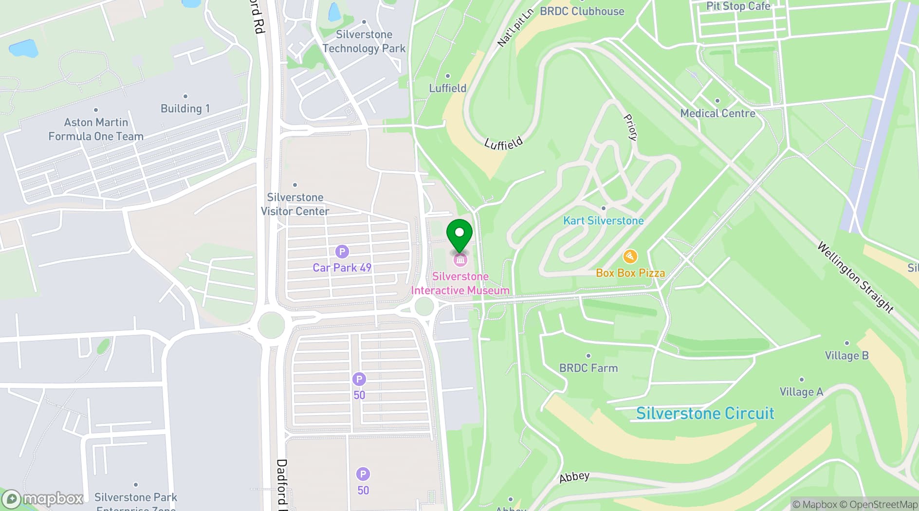 Map showing Silverstone International Conference Centre