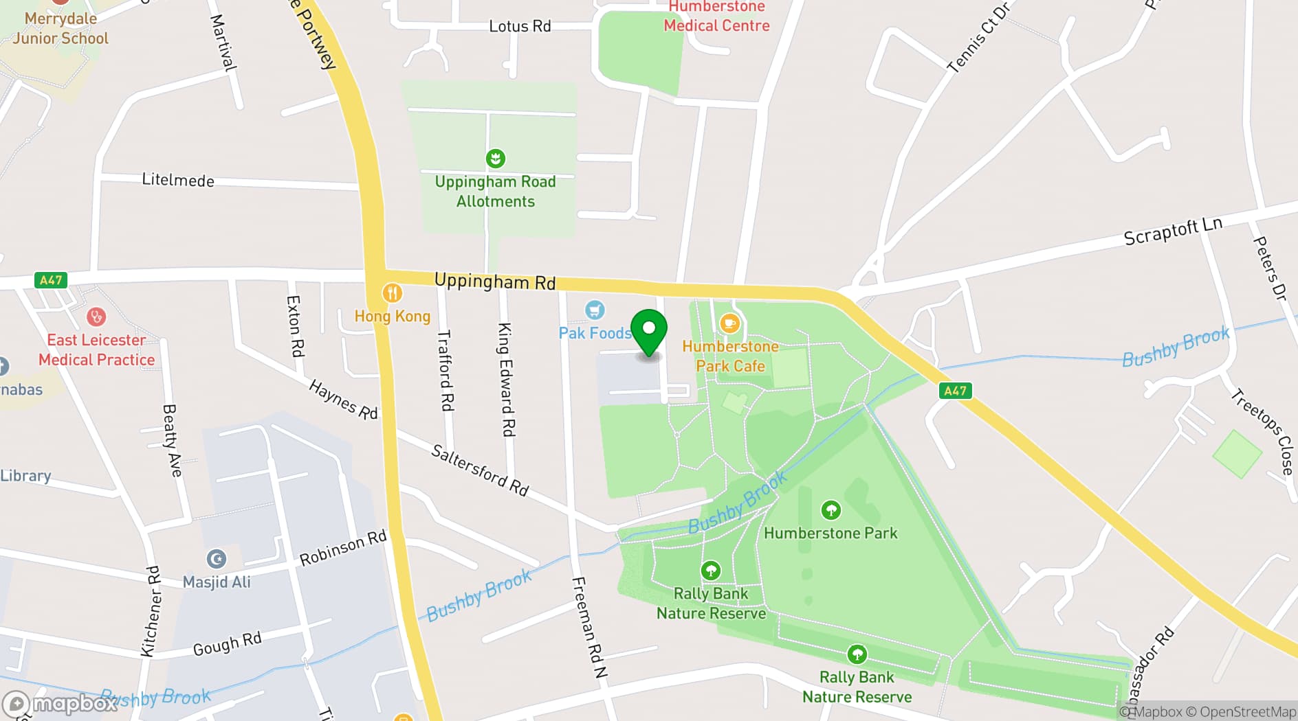 Map showing Memon Association Leicester