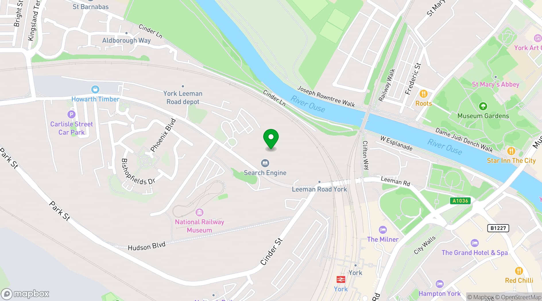 Map showing The National Railway Museum