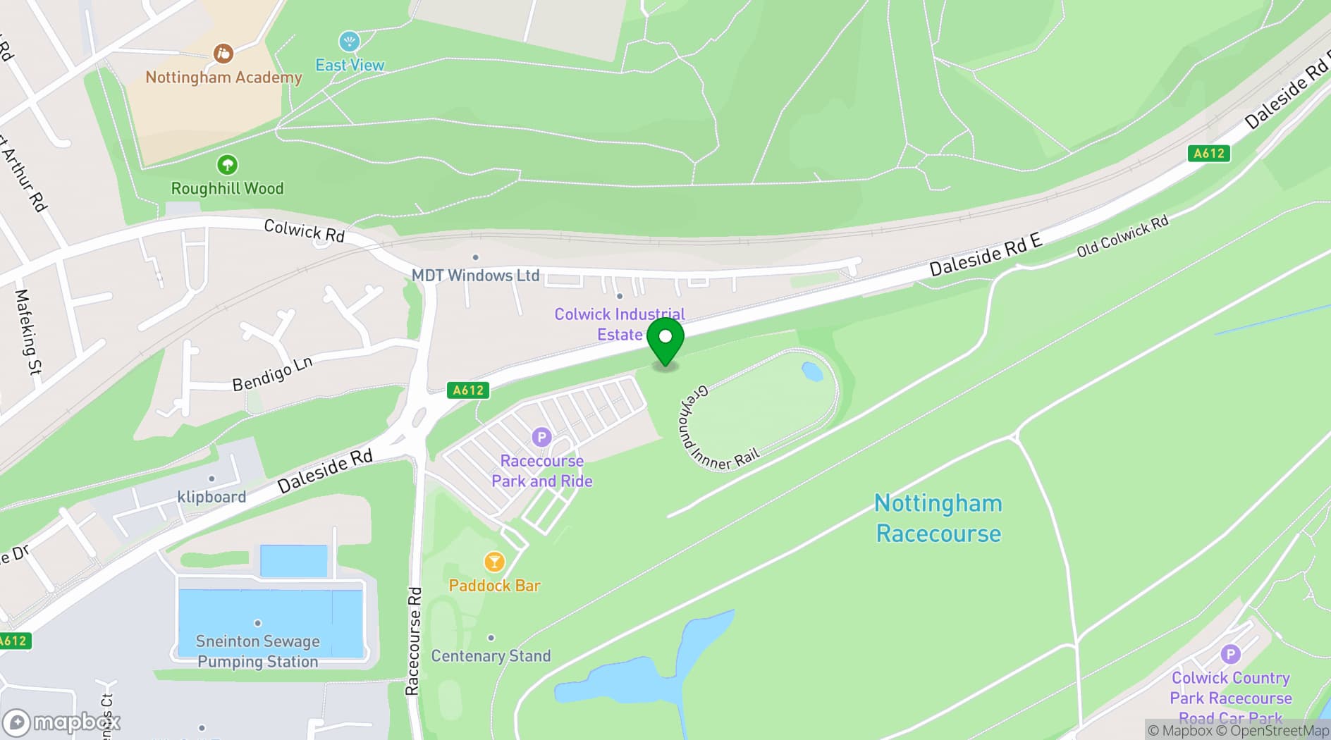 Map showing  Colwick Hall