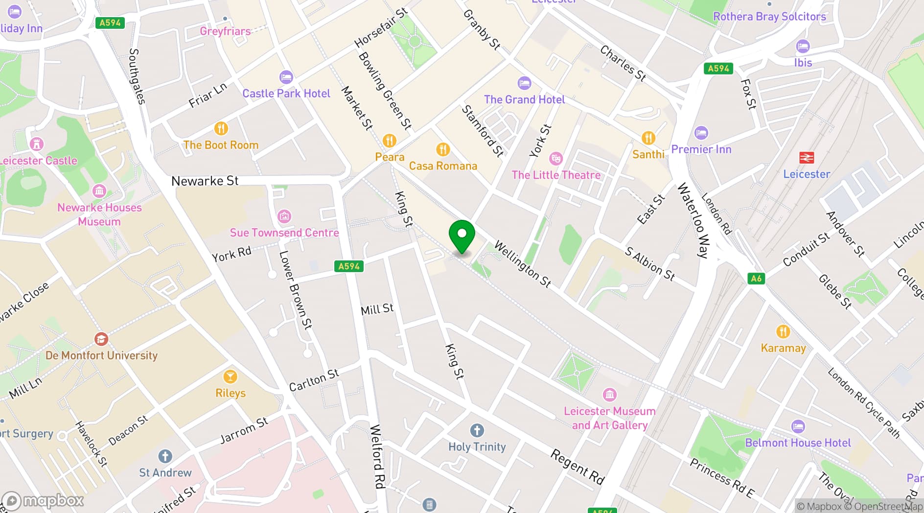 Map showing Revolution Leicester