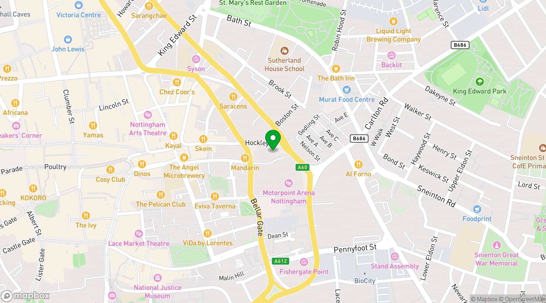 Map showing Bunkers Hill