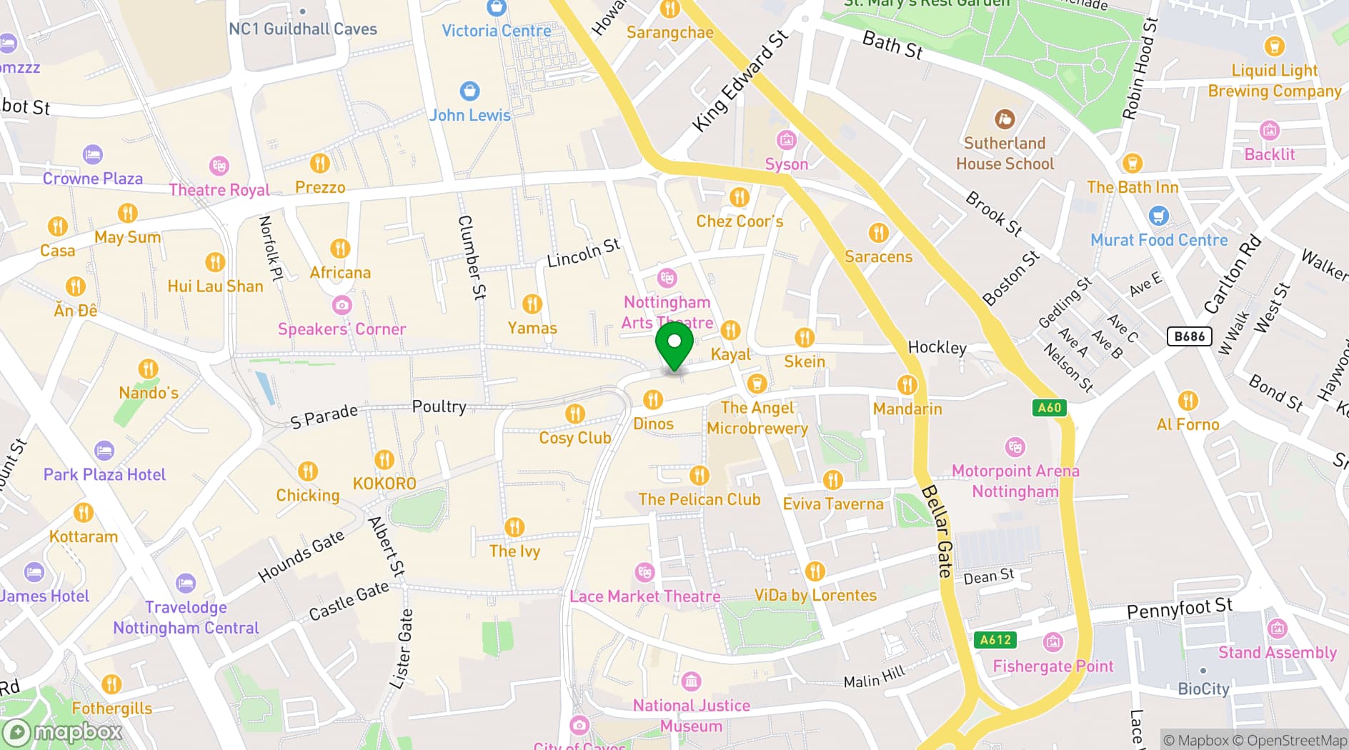 Map showing The Hockley Arts Club