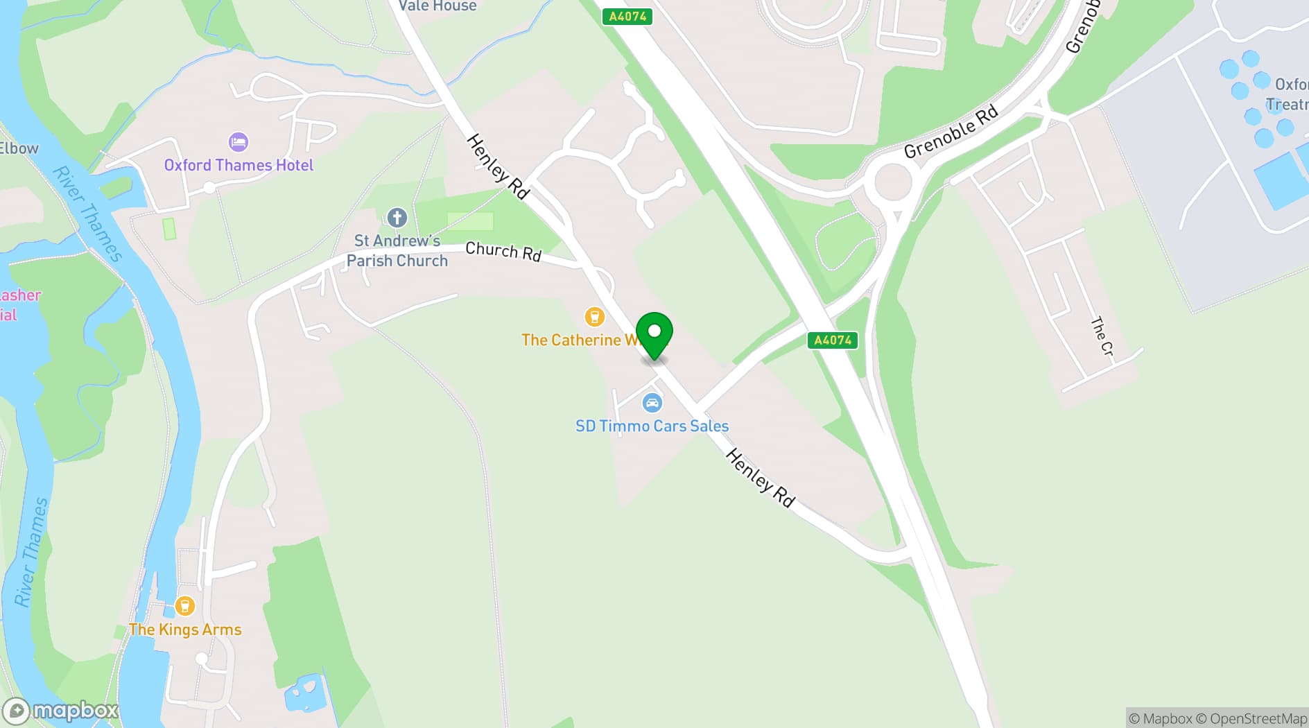 Map showing voco™ Oxford Thames Hotel