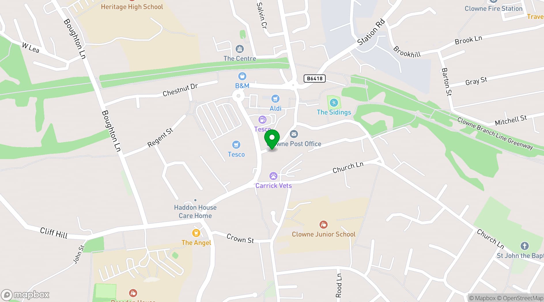 Map showing Bennies Studios