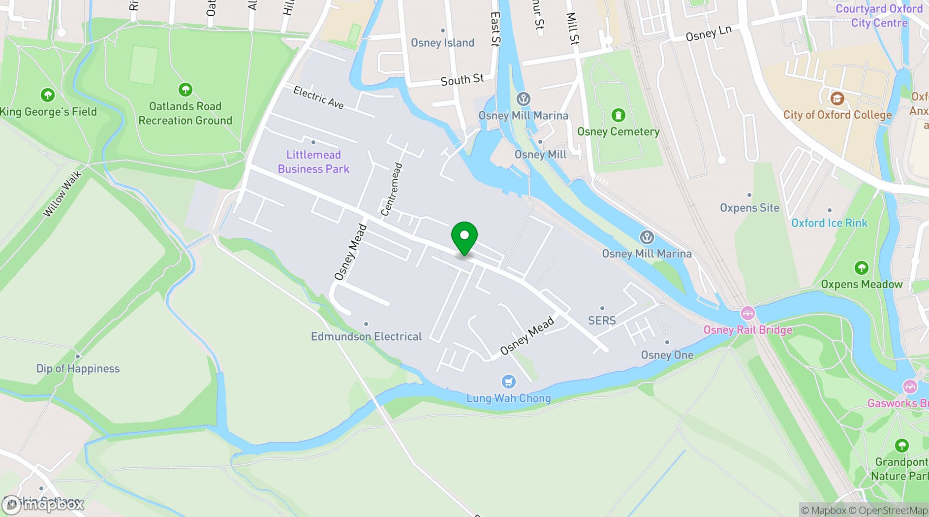 Map showing The King's Centre, Oxford 
