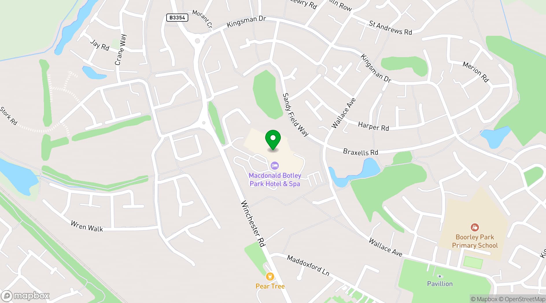 Map showing Macdonald Botley Park Hotel & Spa