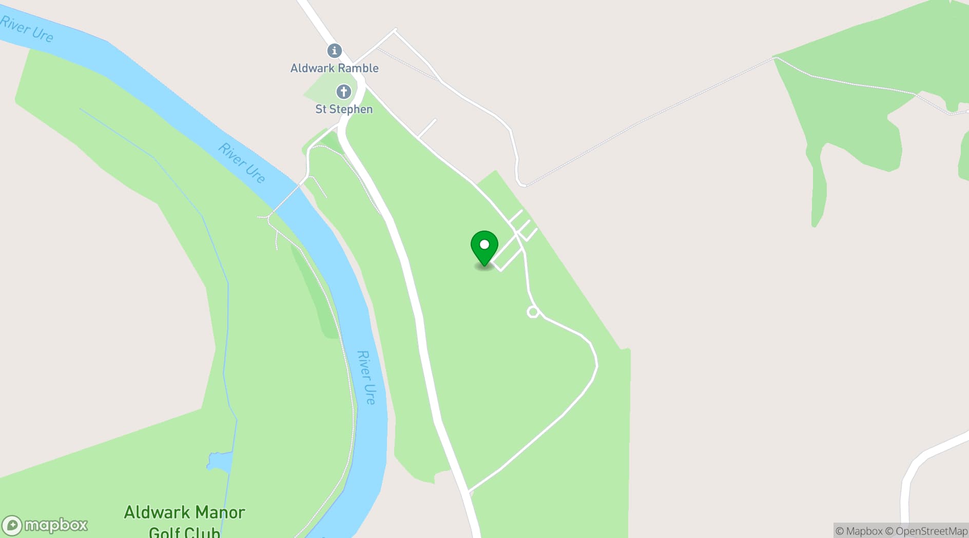 Map showing Aldwark Manor Estate
