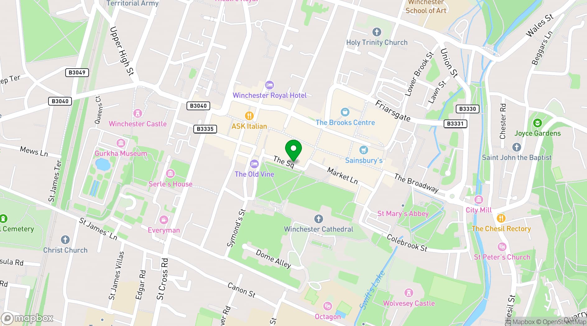 Map showing The Winchester Stable