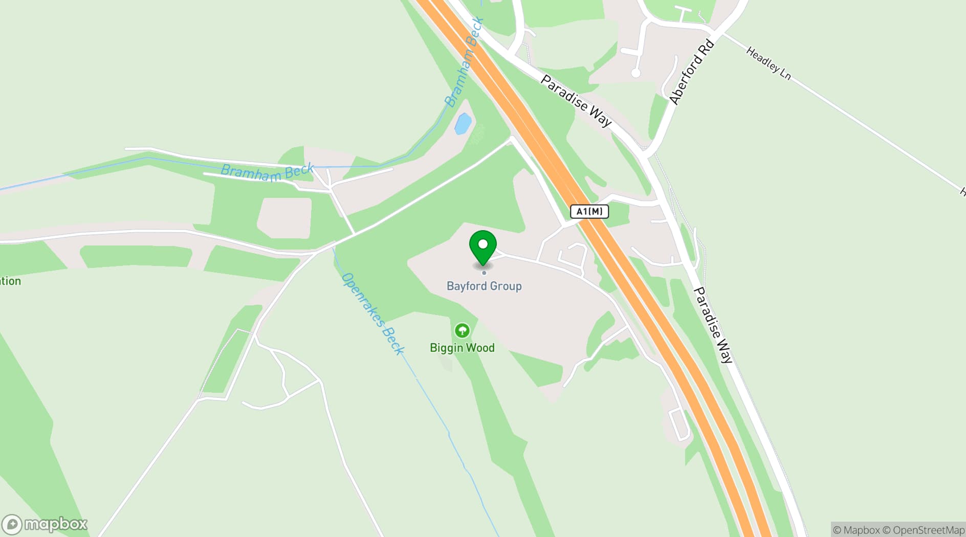 Map showing Bowcliffe Hall