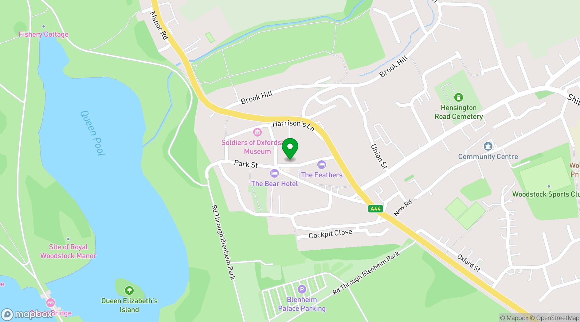 Map showing WOODSTOCK POPUP
