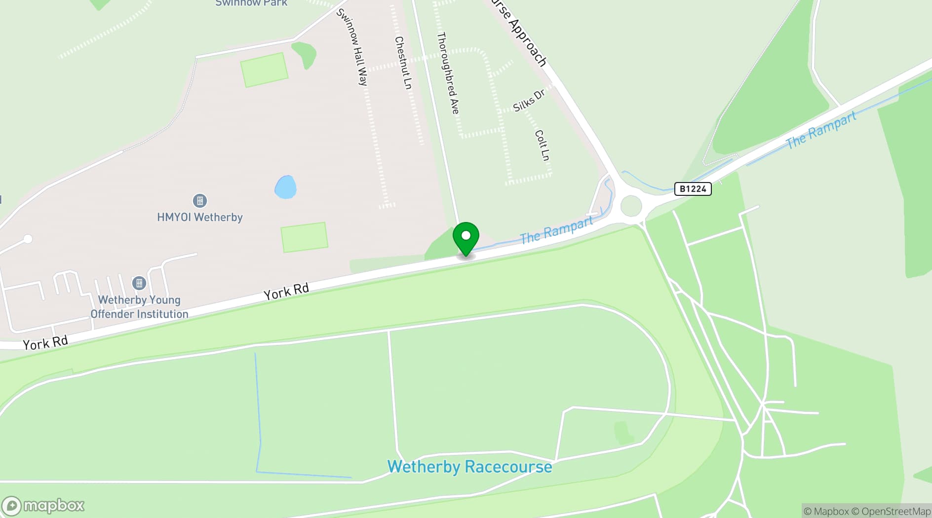 Map showing Wetherby Racecourse and Conference Centre