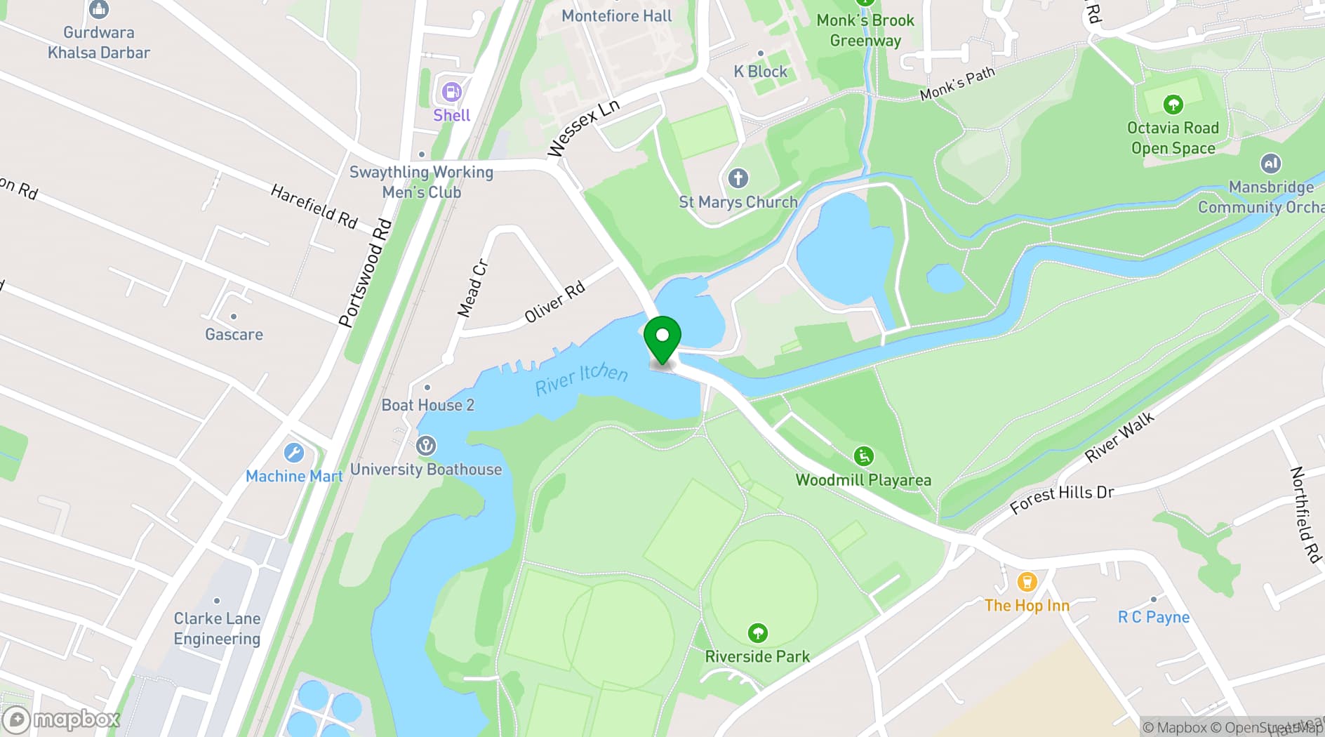 Map showing Woodmill Outdoor Activity Centre