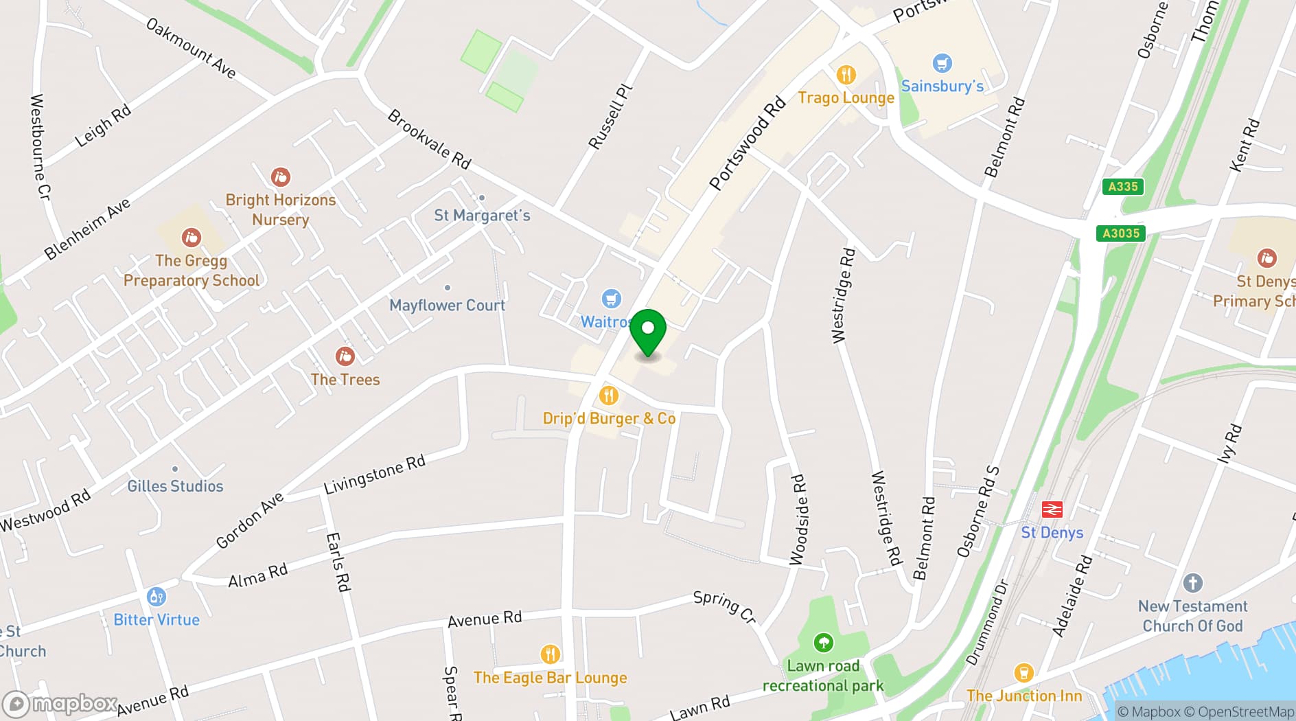 Map showing Portswood Church