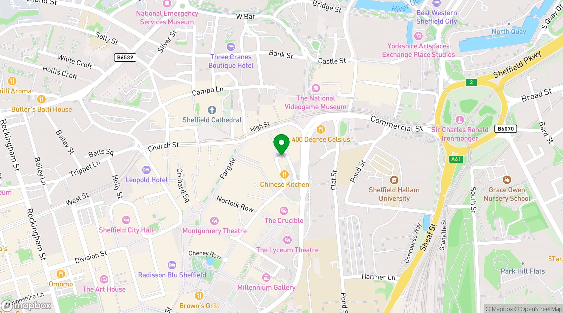 Map showing Curzon Sheffield