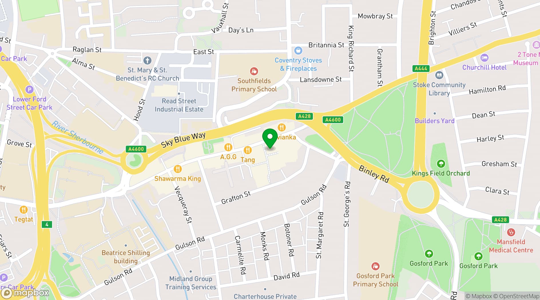 Map showing Fusion Arts