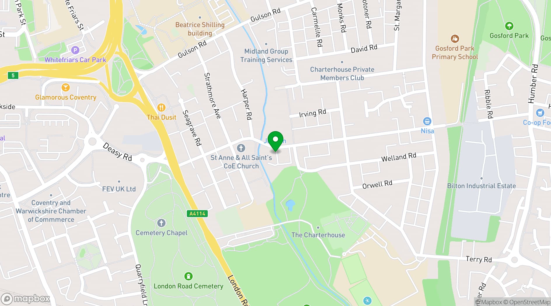 Map showing Sherbourne House