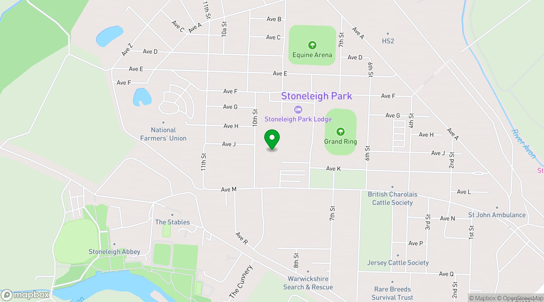 Map showing NAEC Stoneleigh