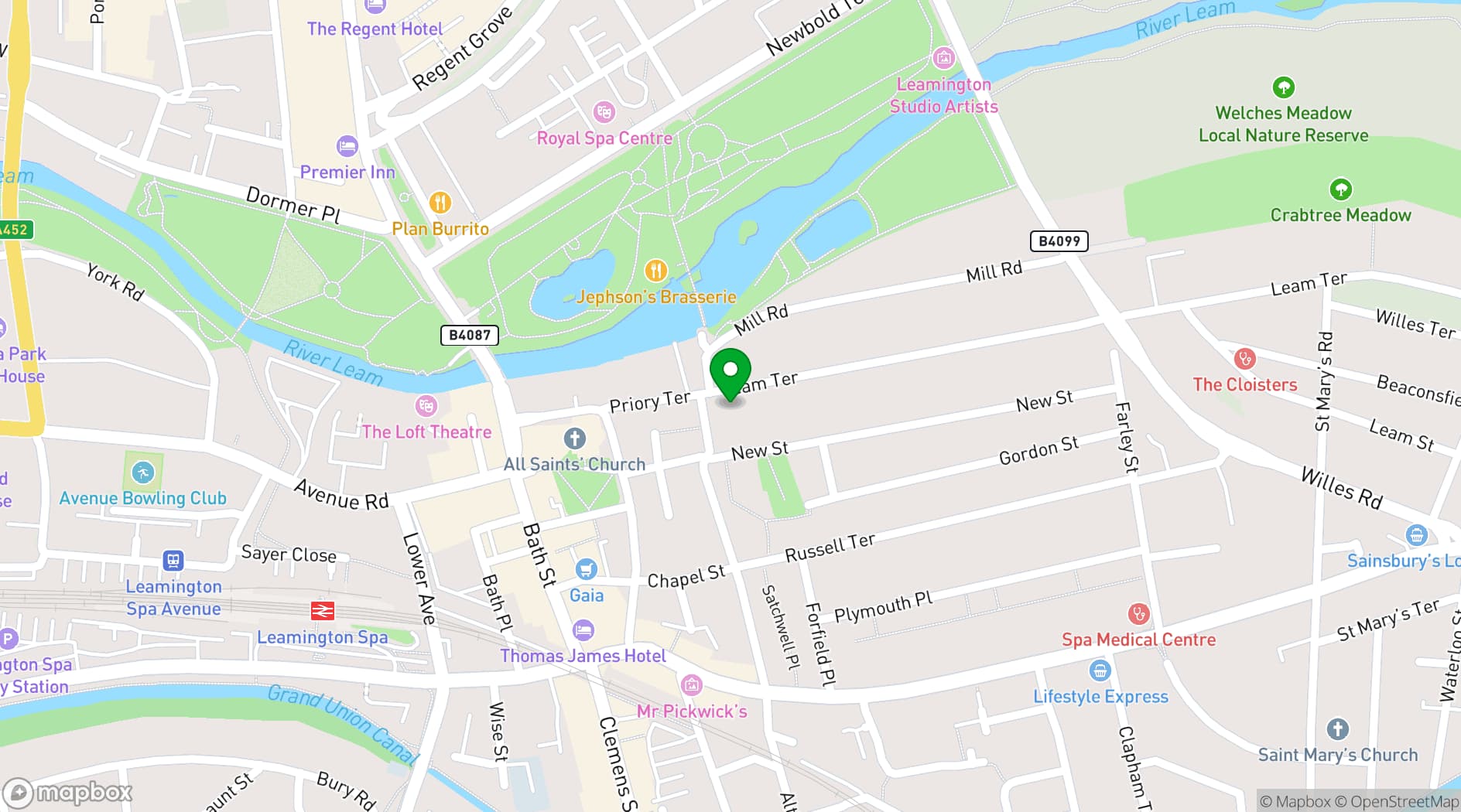 Map showing 1 Mill Street