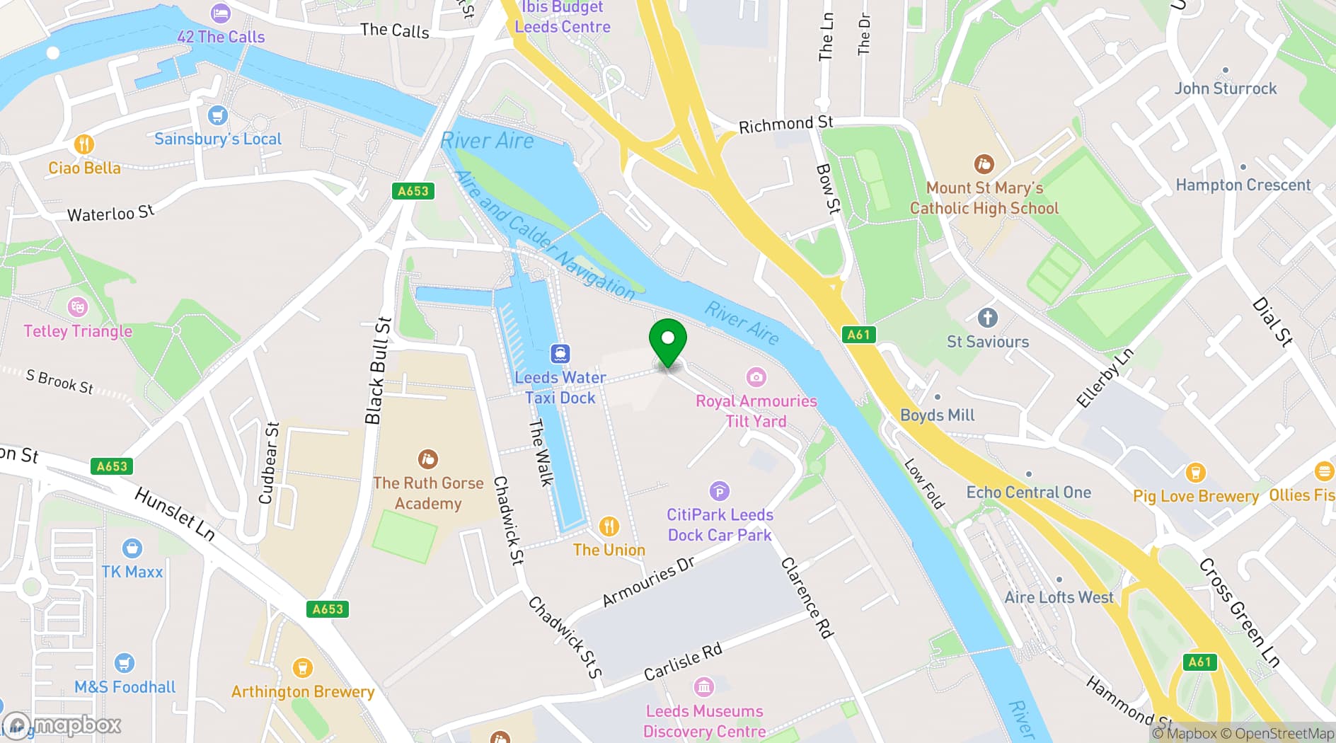 Map showing Royal Armouries
