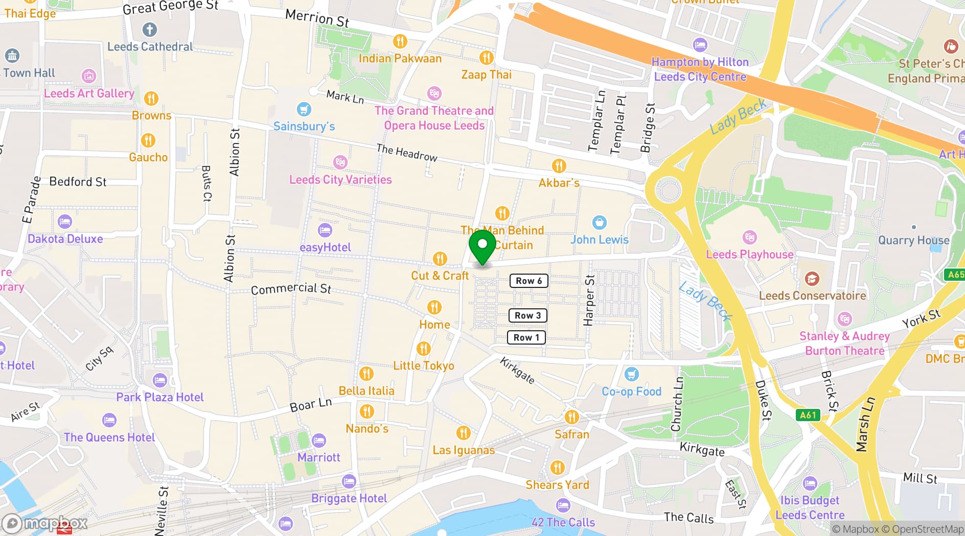 Map showing Wizu Workspace - The Leeming Building 