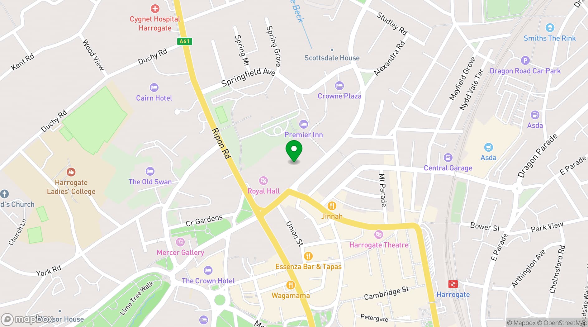 Map showing Harrogate Convention Centre
